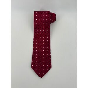 Brooks Brothers Mens Tie Red Black White Polka Dot Necktie Business Casual